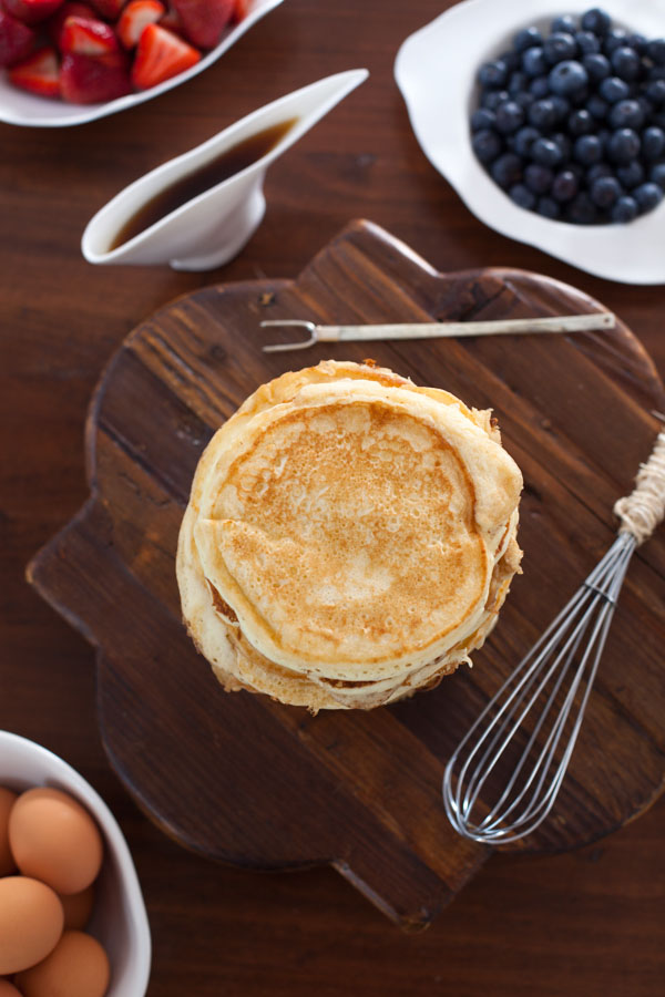 lifestyle photograph of making pancakes