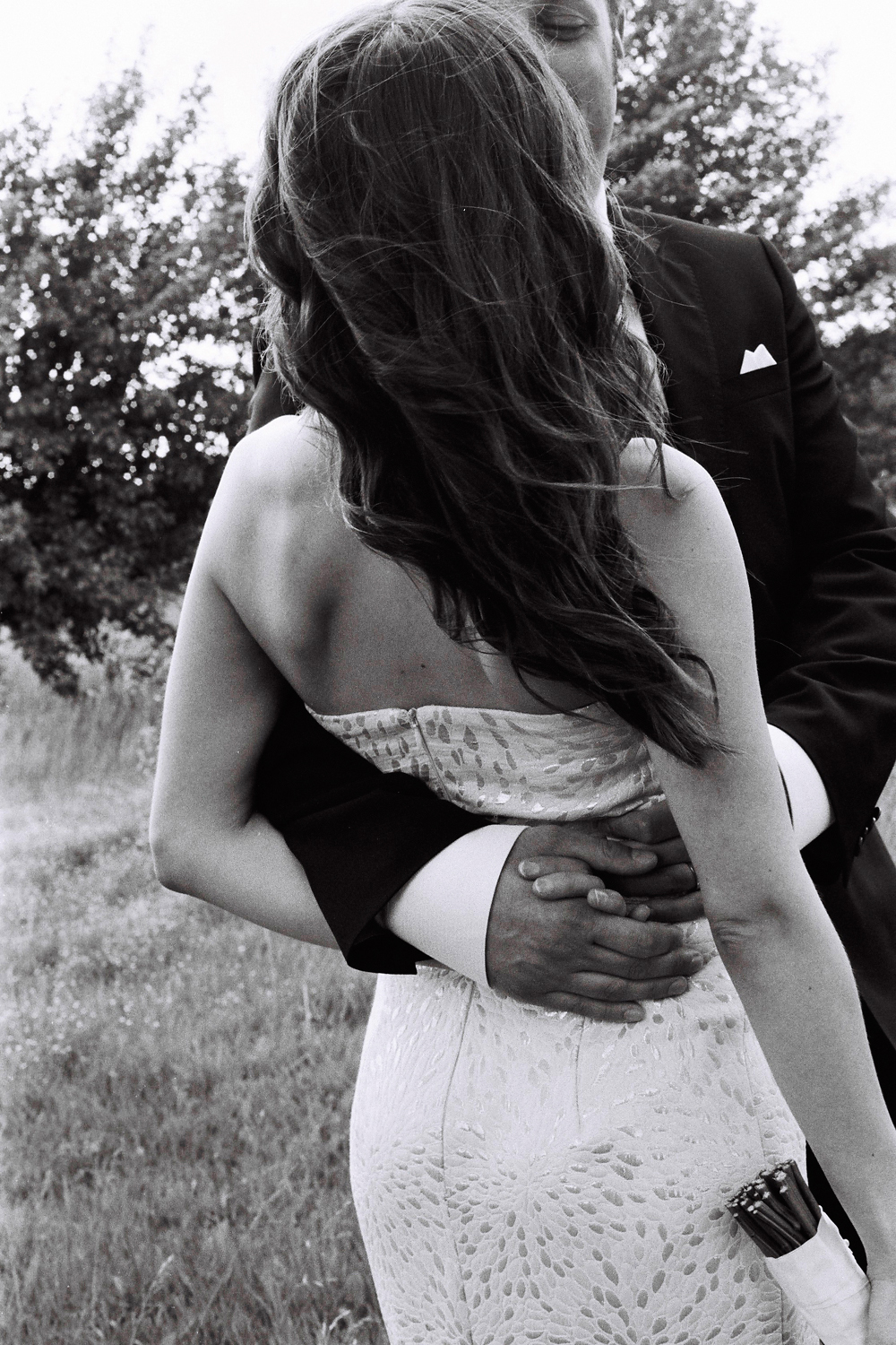 fine art black and white portrait of bride and groom in Montreal, Quebec