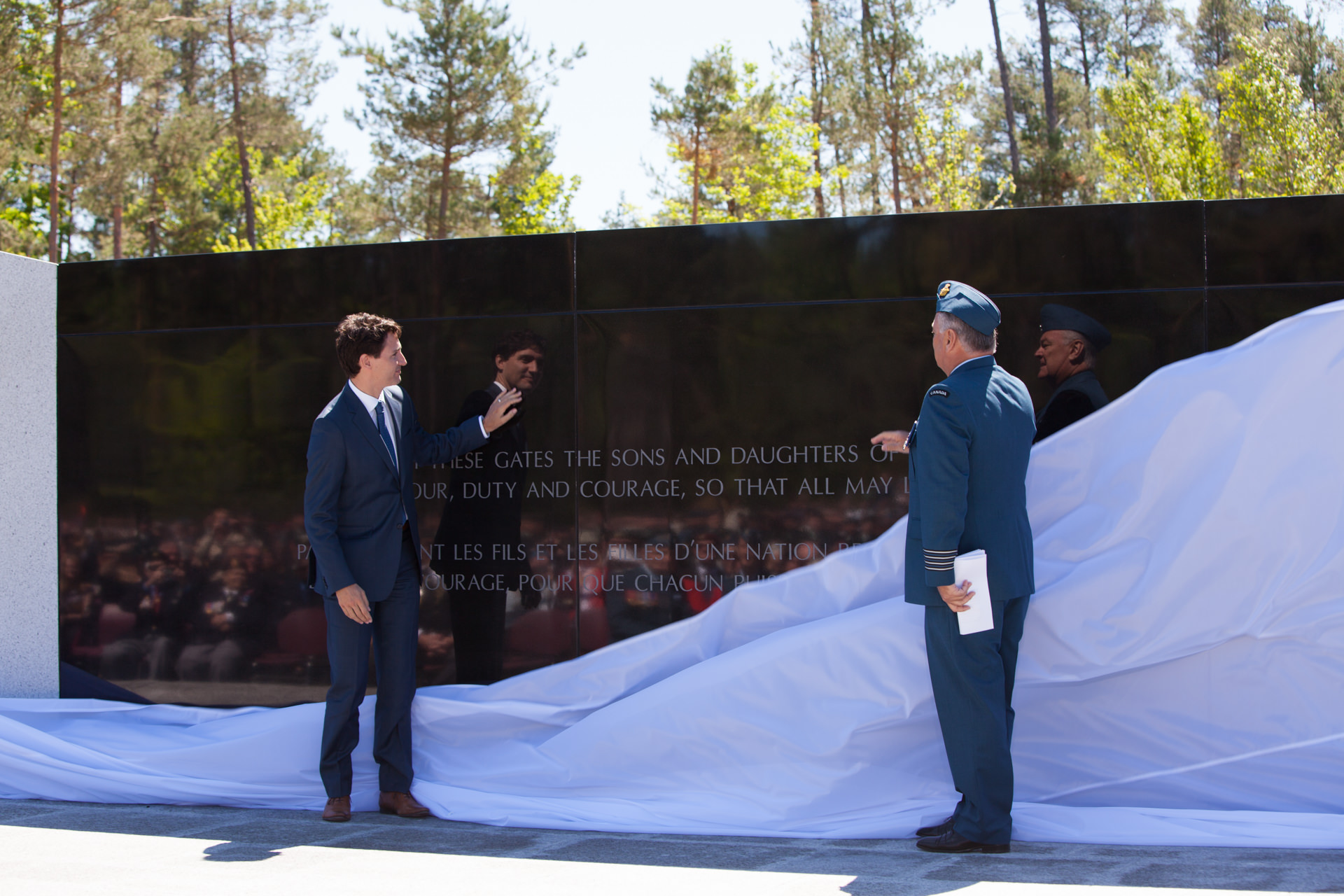 ustin Trudeau, Honorary Colonel Jamie Massie Borden Legacy Monument