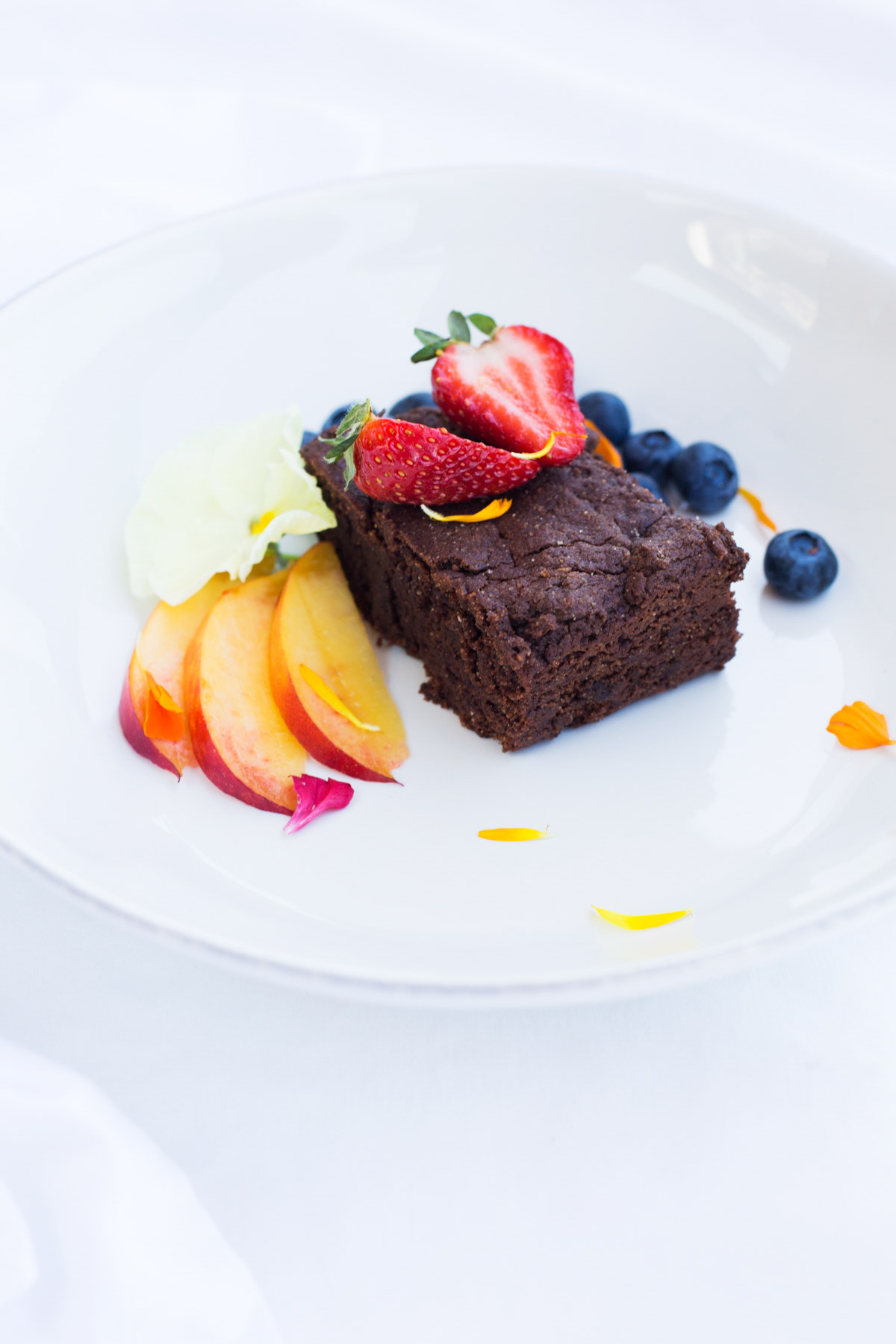 brownie with fruit