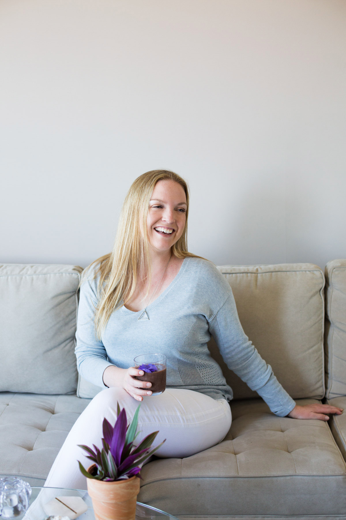 Personal branding photo woman drinking smoothie