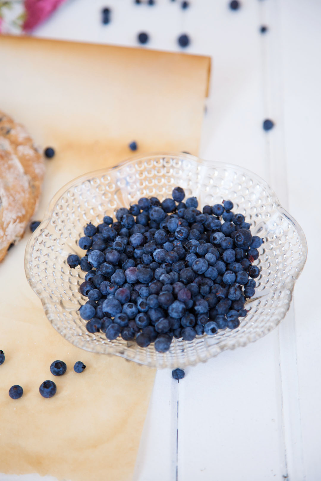 Food photography blueberries